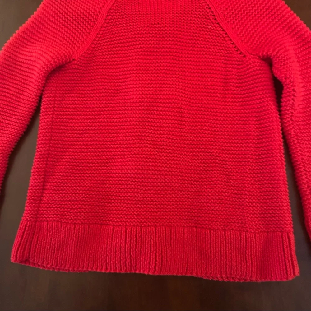 J. Crew Handknit Red Double Breasted Cardigan Chunky Sweater Women’s Size S